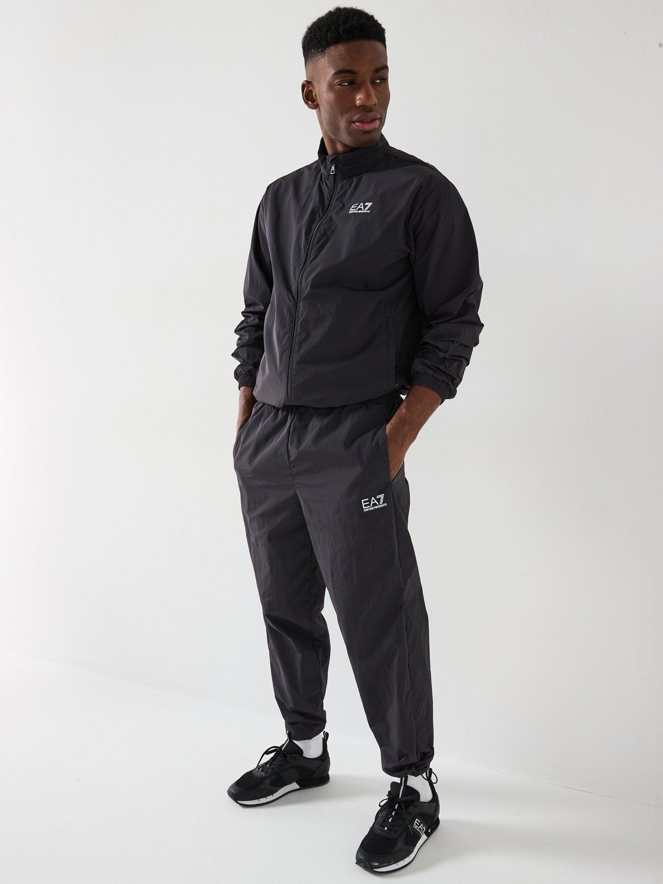 Image 3 of 6 of EA7 Emporio Armani Funnel Zip Through Nylon Tracksuit - Dark Brown