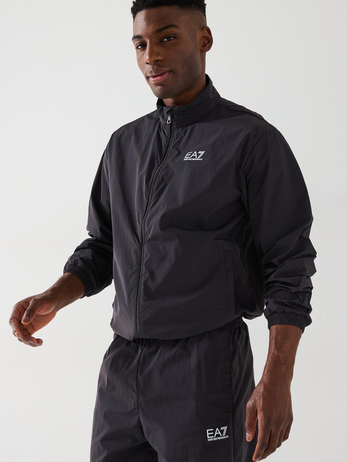 Image 4 of 6 of EA7 Emporio Armani Funnel Zip Through Nylon Tracksuit - Dark Brown