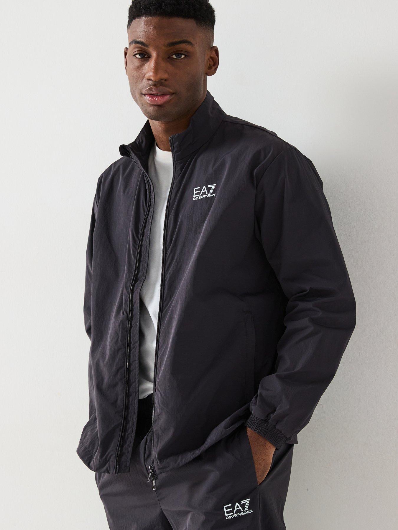 Image 6 of 6 of EA7 Emporio Armani Funnel Zip Through Nylon Tracksuit - Dark Brown