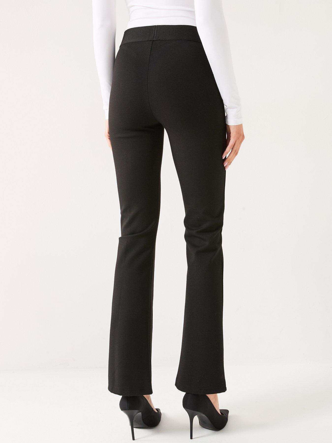  image of v-by-very-sculpting-high-waisted-pin-tuck-flared-leggings-black