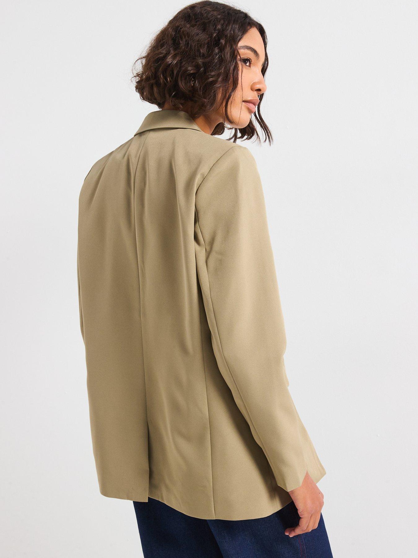  image of pieces-oversized-blazer-green