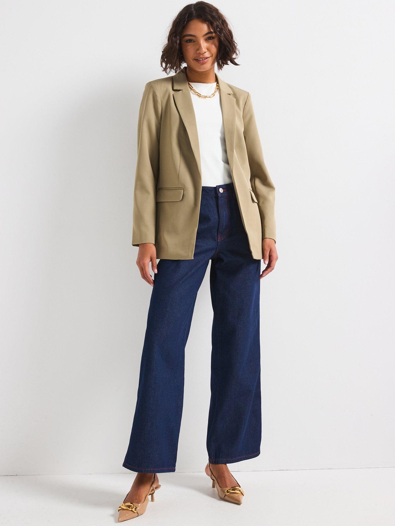  image of pieces-oversized-blazer-green