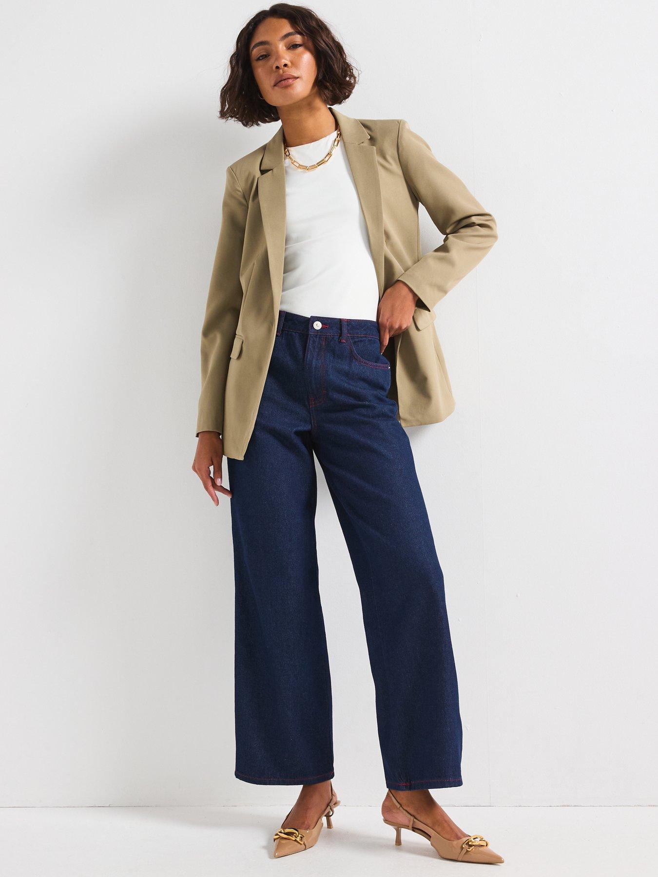  image of pieces-oversized-blazer-green