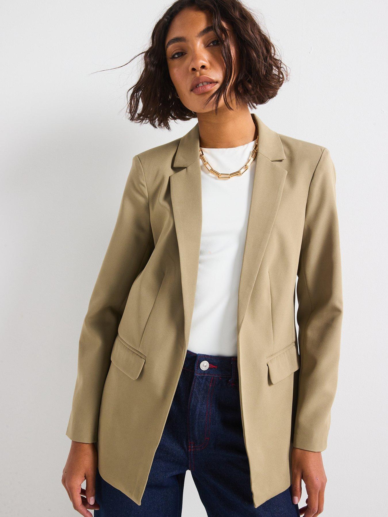  image of pieces-oversized-blazer-green