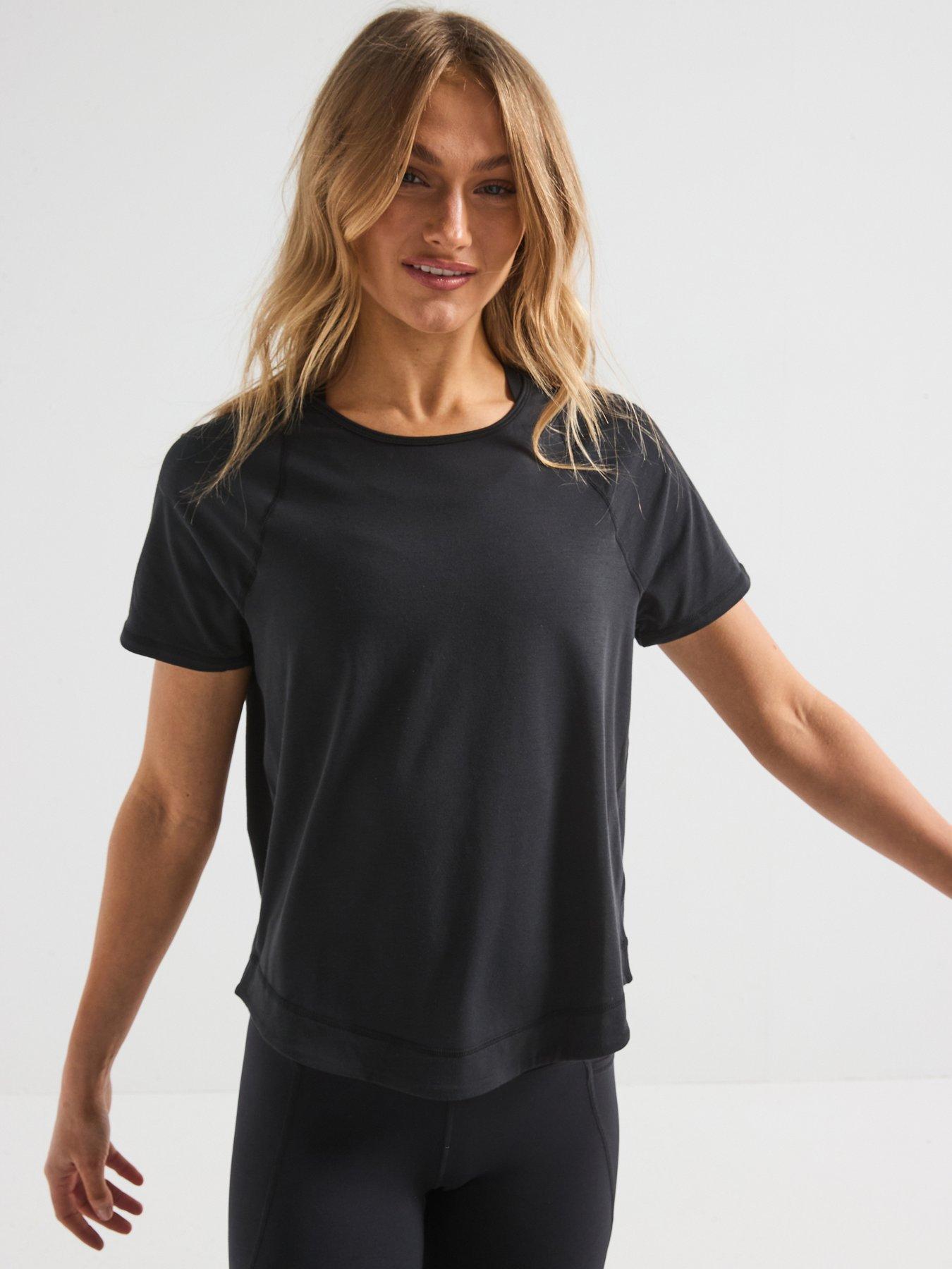 undefined Womens Running Breathe Easy Short Sleeve Top - Black