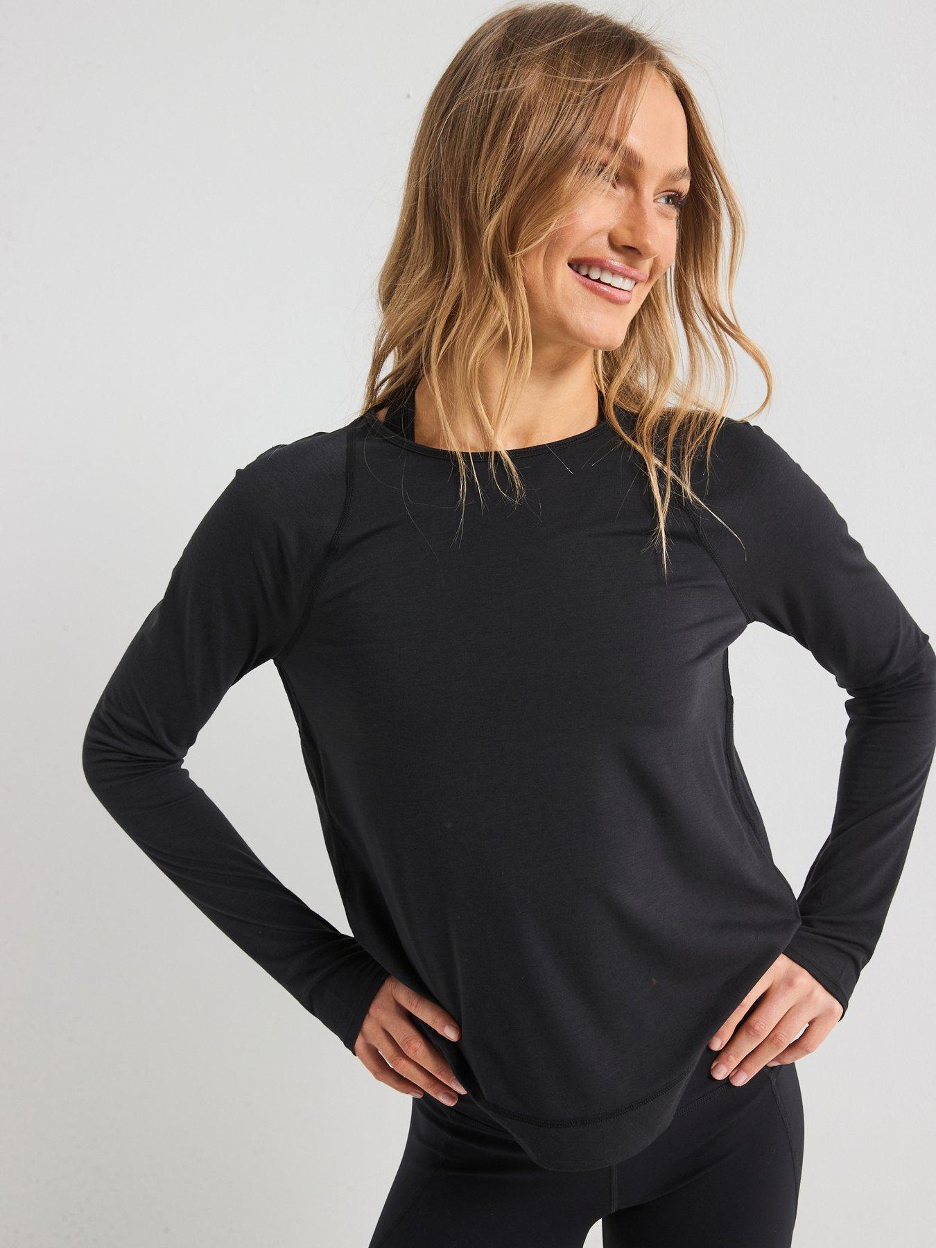 undefined Womens Running Breathe Easy Long Sleeve Top - Black