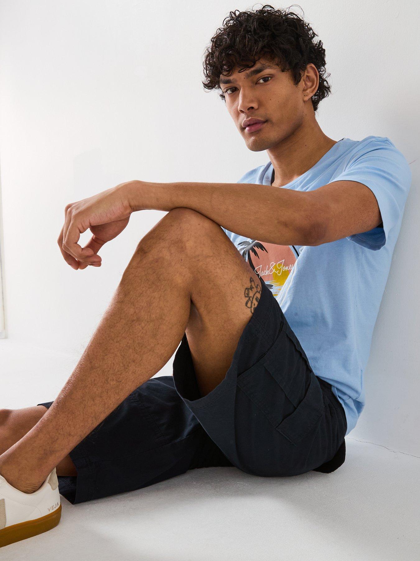  image of jack-jones-cole-mateo-cargo-shorts-dark-navy