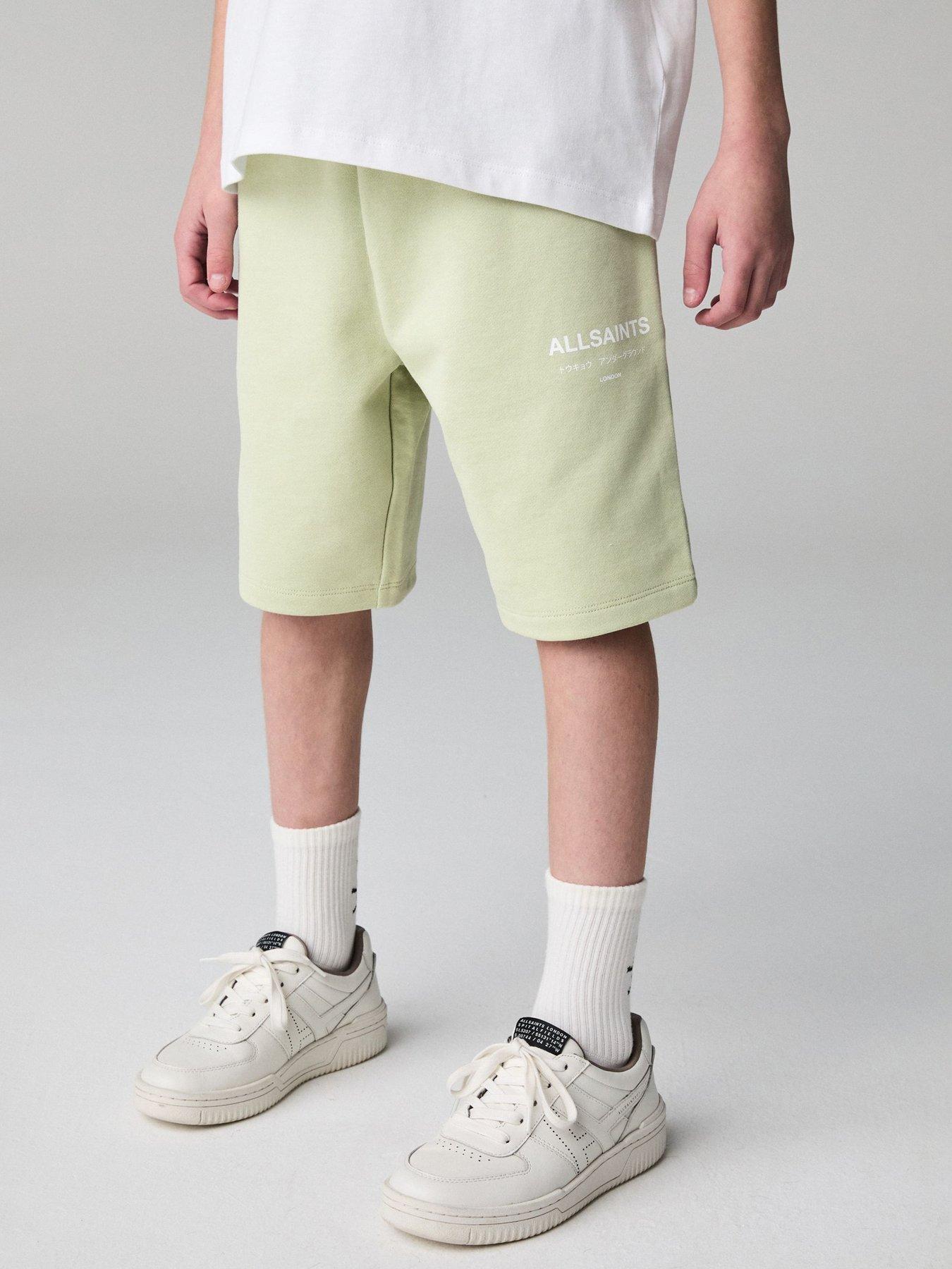 front image of smallsaints-boys-sweat-shorts-green