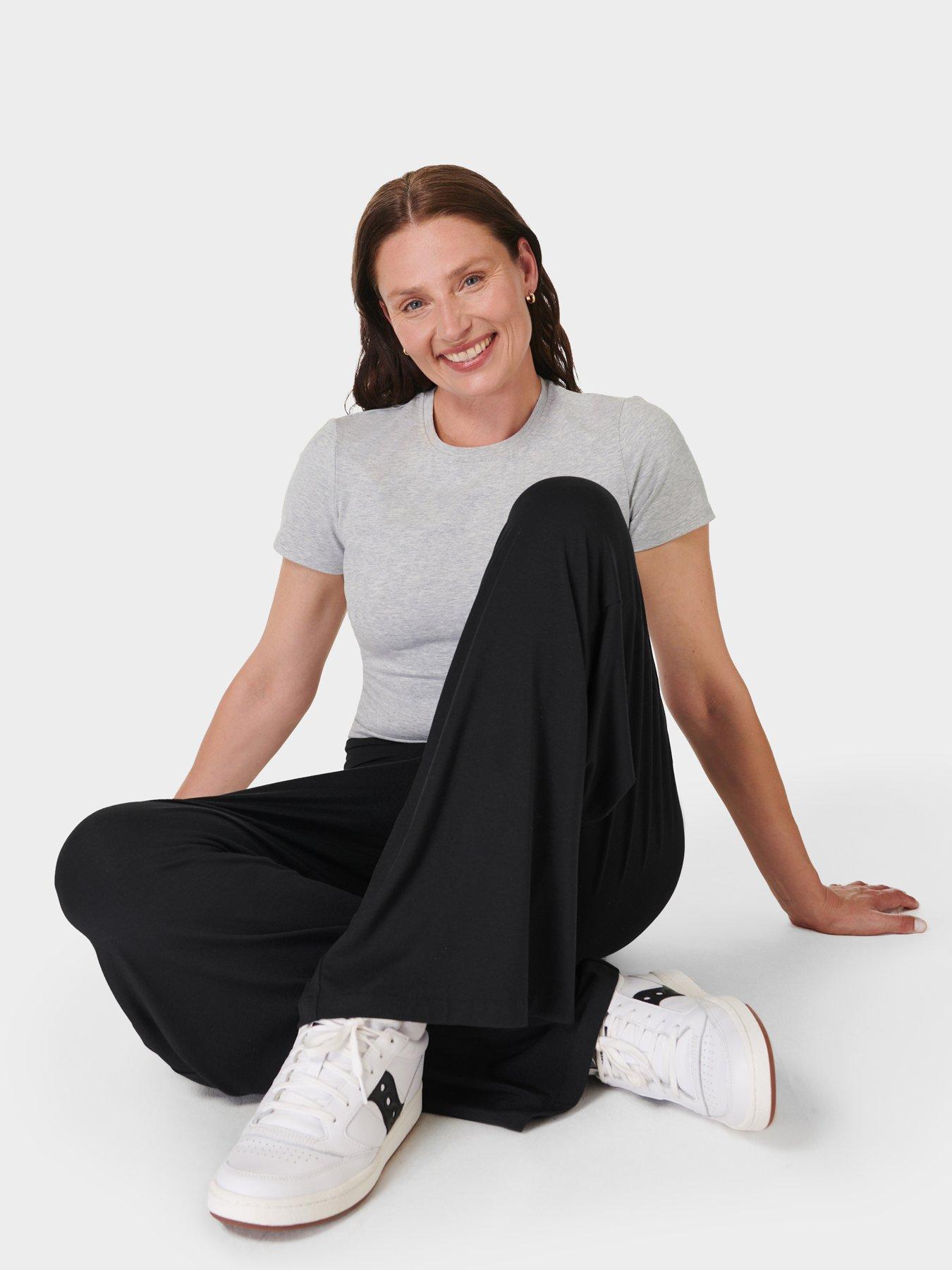 Image 4 of 6 of Sweaty Betty Womens Training Modal Wide Leg Trouser - Black
