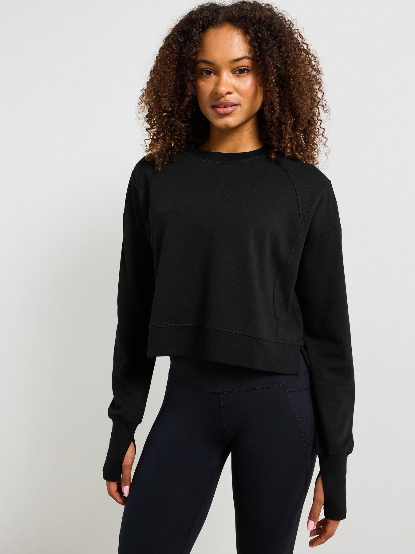  image of sweaty-betty-womens-training-after-class-sweatshirt-black