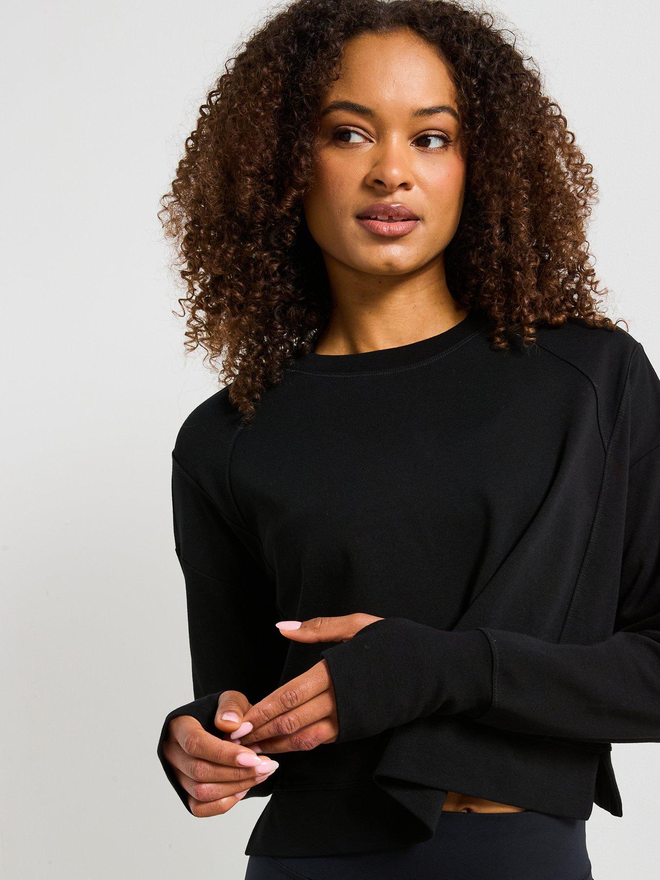  image of sweaty-betty-womens-training-after-class-sweatshirt-black