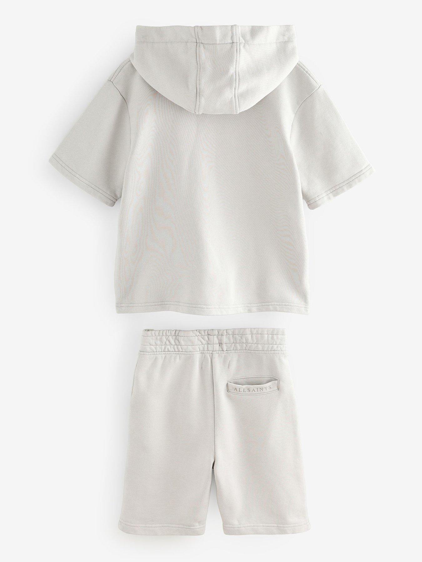  image of smallsaints-all-saints-hoodie-and-shorts-set-grey