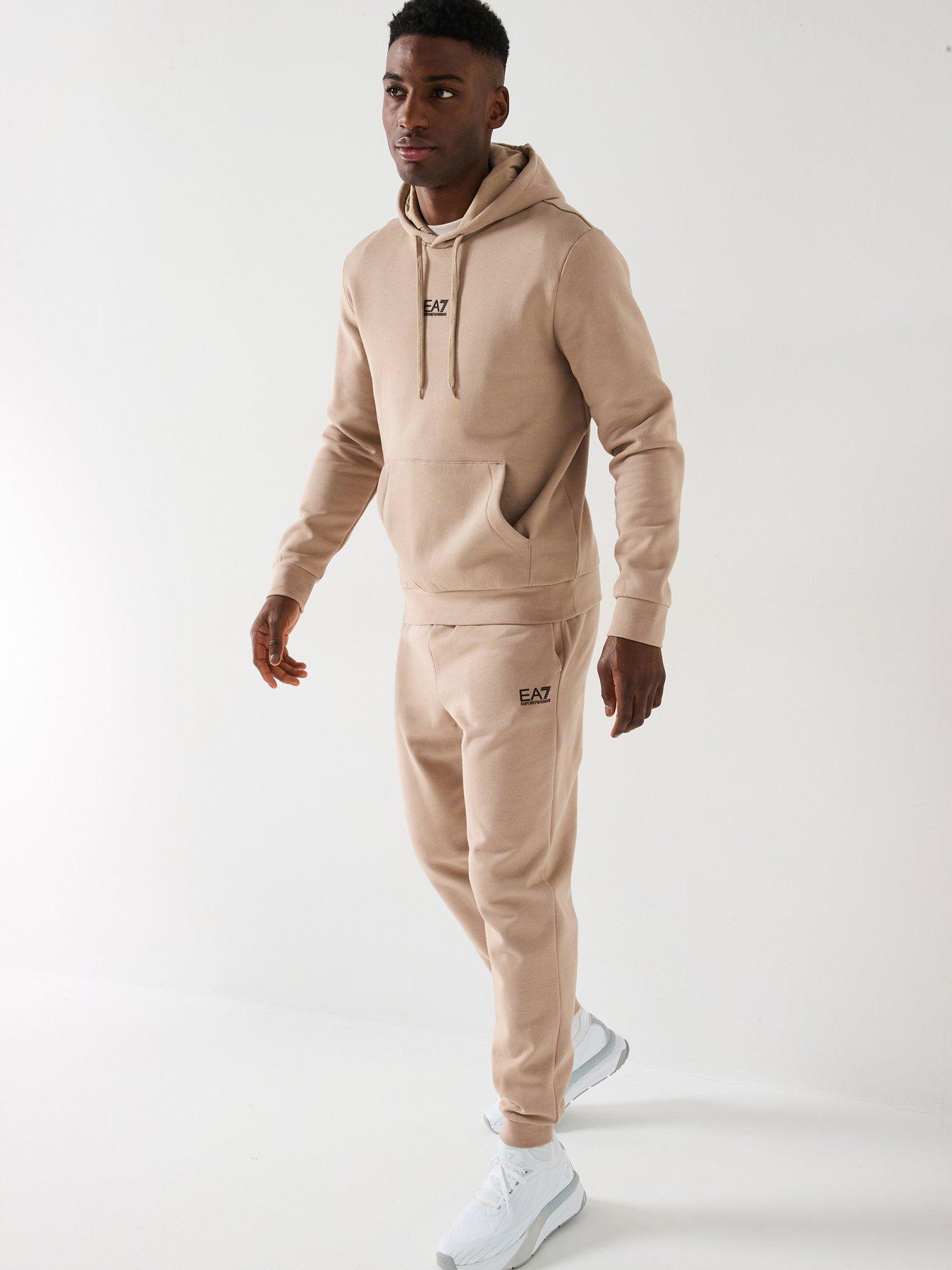  image of ea7-emporio-armani-core-id-logo-overhead-hoodie-beige