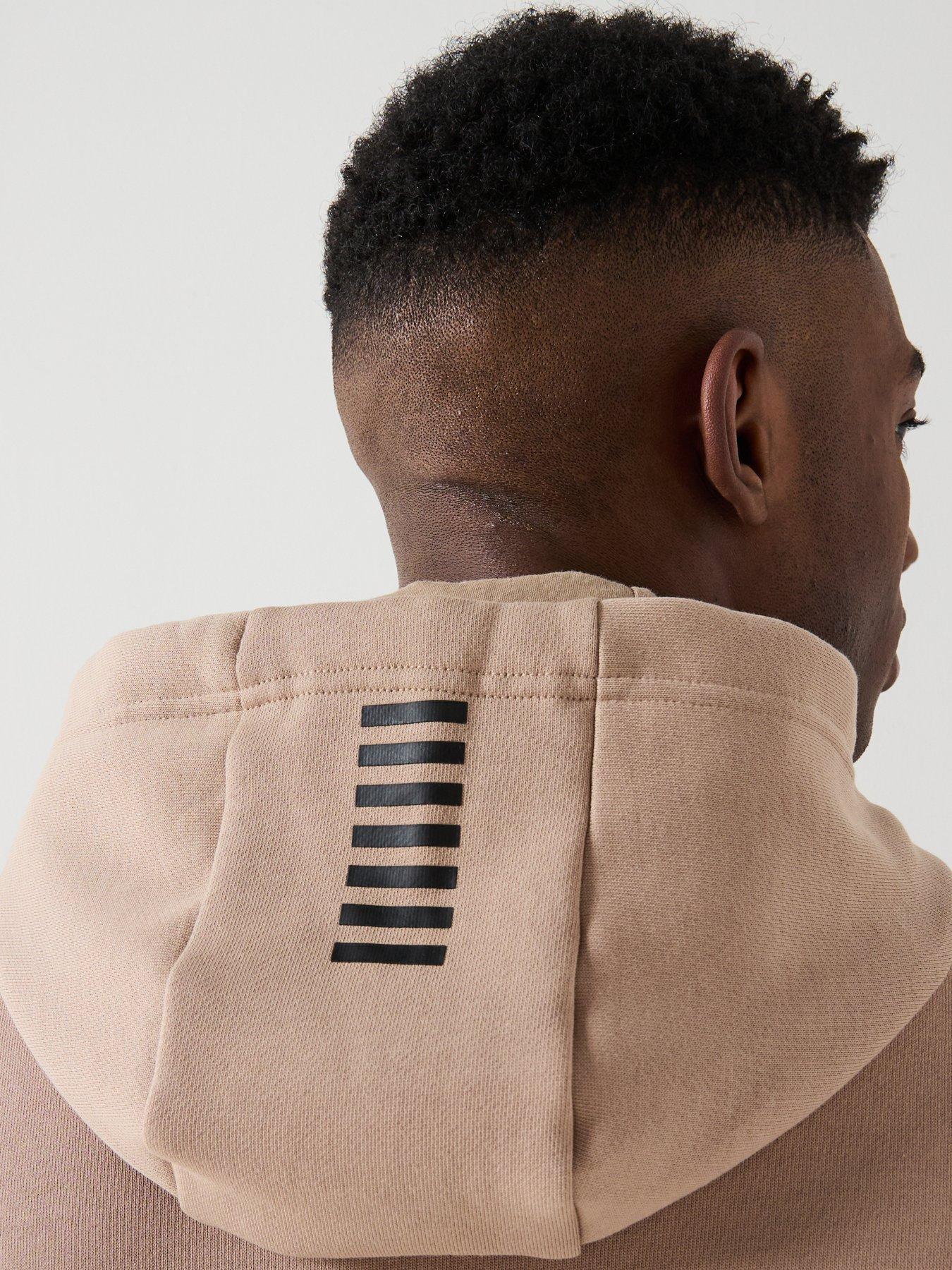 image of ea7-emporio-armani-core-id-logo-overhead-hoodie-beige