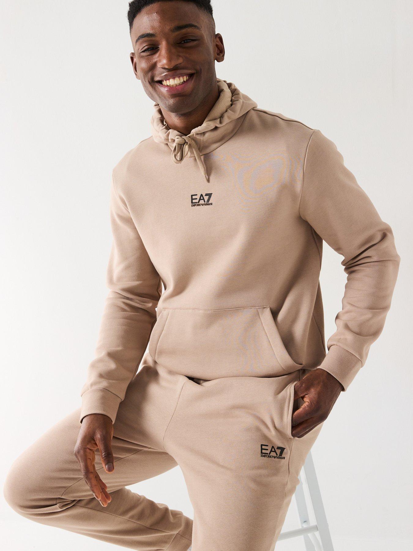  image of ea7-emporio-armani-core-id-logo-overhead-hoodie-beige