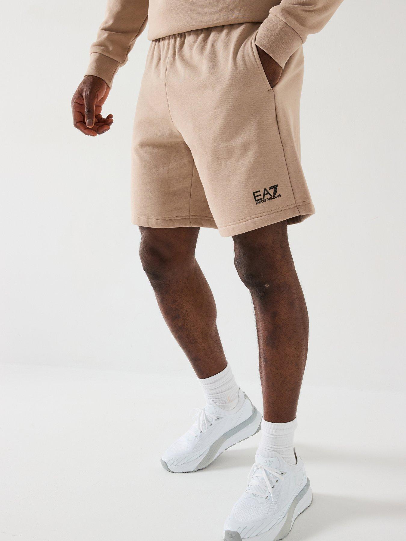 front image of ea7-emporio-armani-core-id-shorts-natural