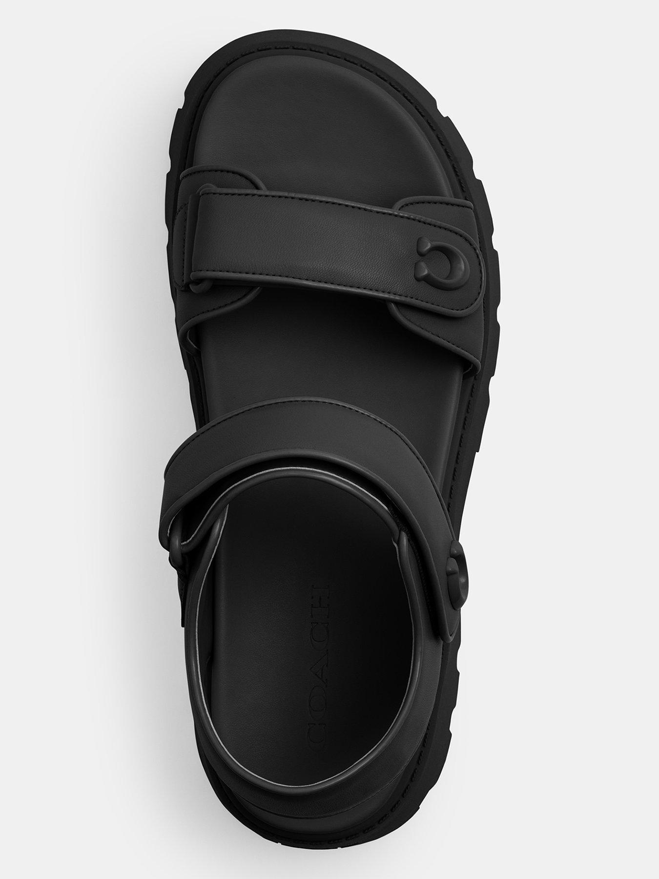  image of coach-brynn-platform-leather-sandal-black