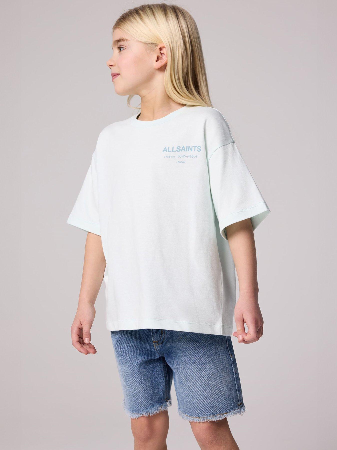 image of smallsaints-girls-logo-t-shirt-blue