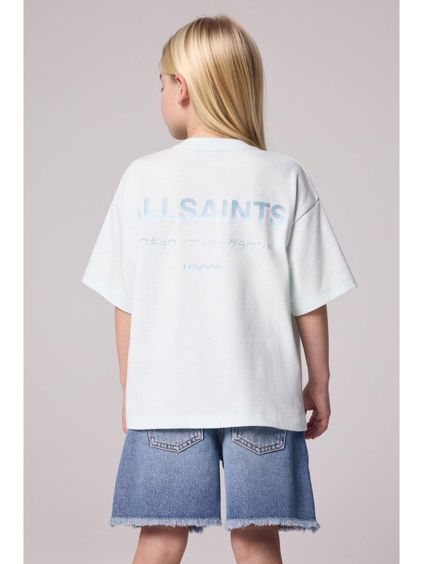 stillFront image of smallsaints-girls-logo-t-shirt-blue