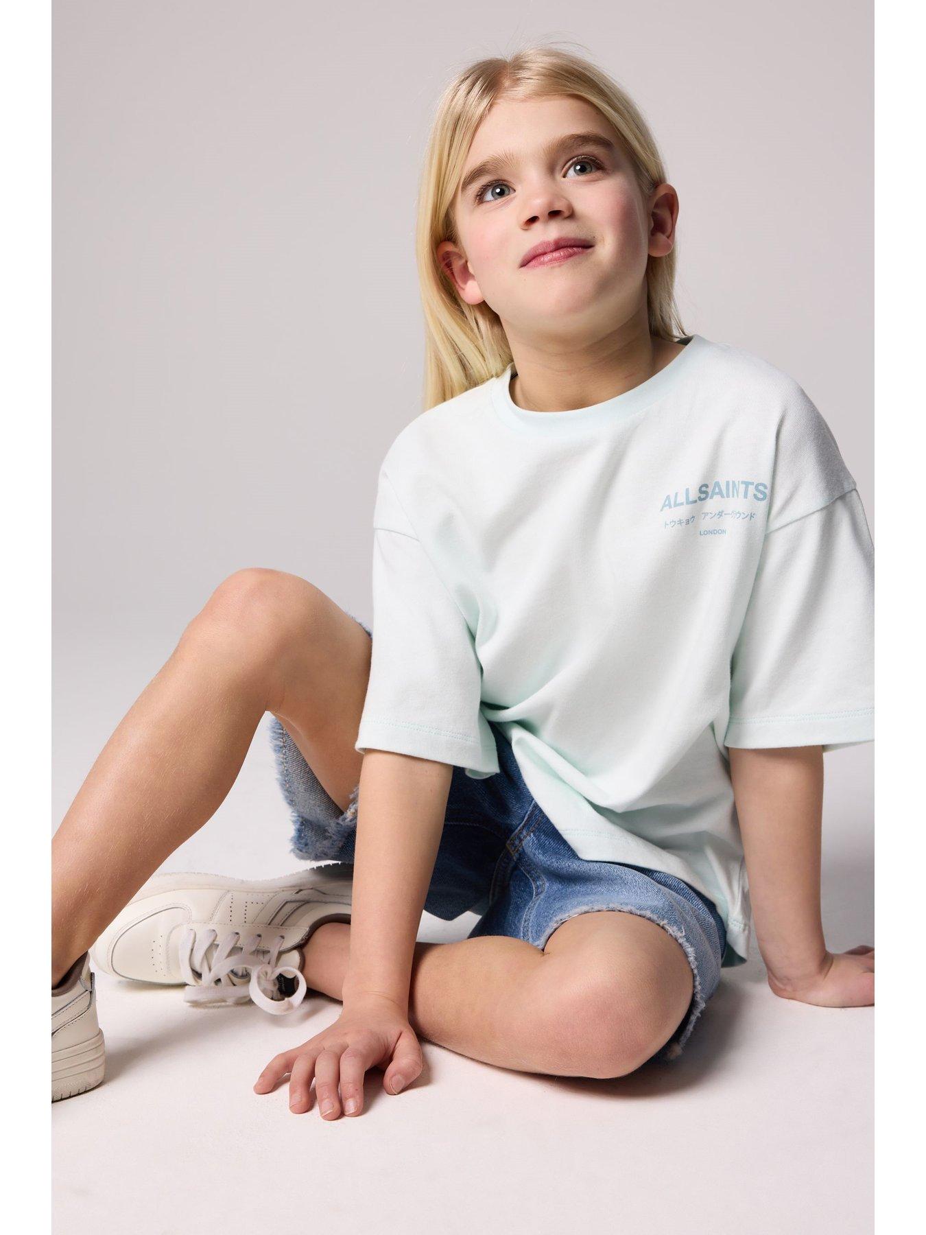  image of smallsaints-girls-logo-t-shirt-blue