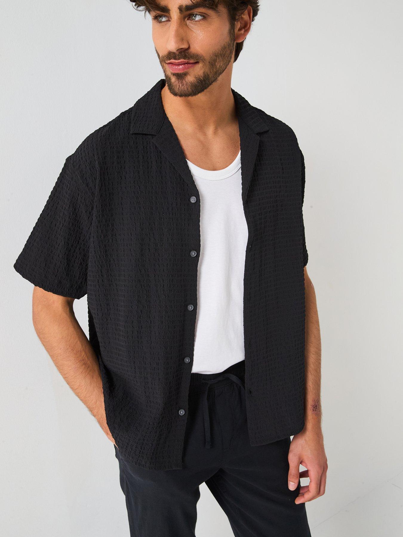  image of jack-jones-linen-blend-tapered-fit-trousers-black