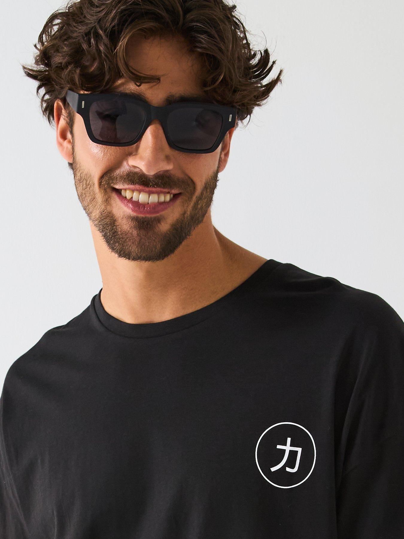 image of jack-jones-dragon-back-print-t-shirt-black