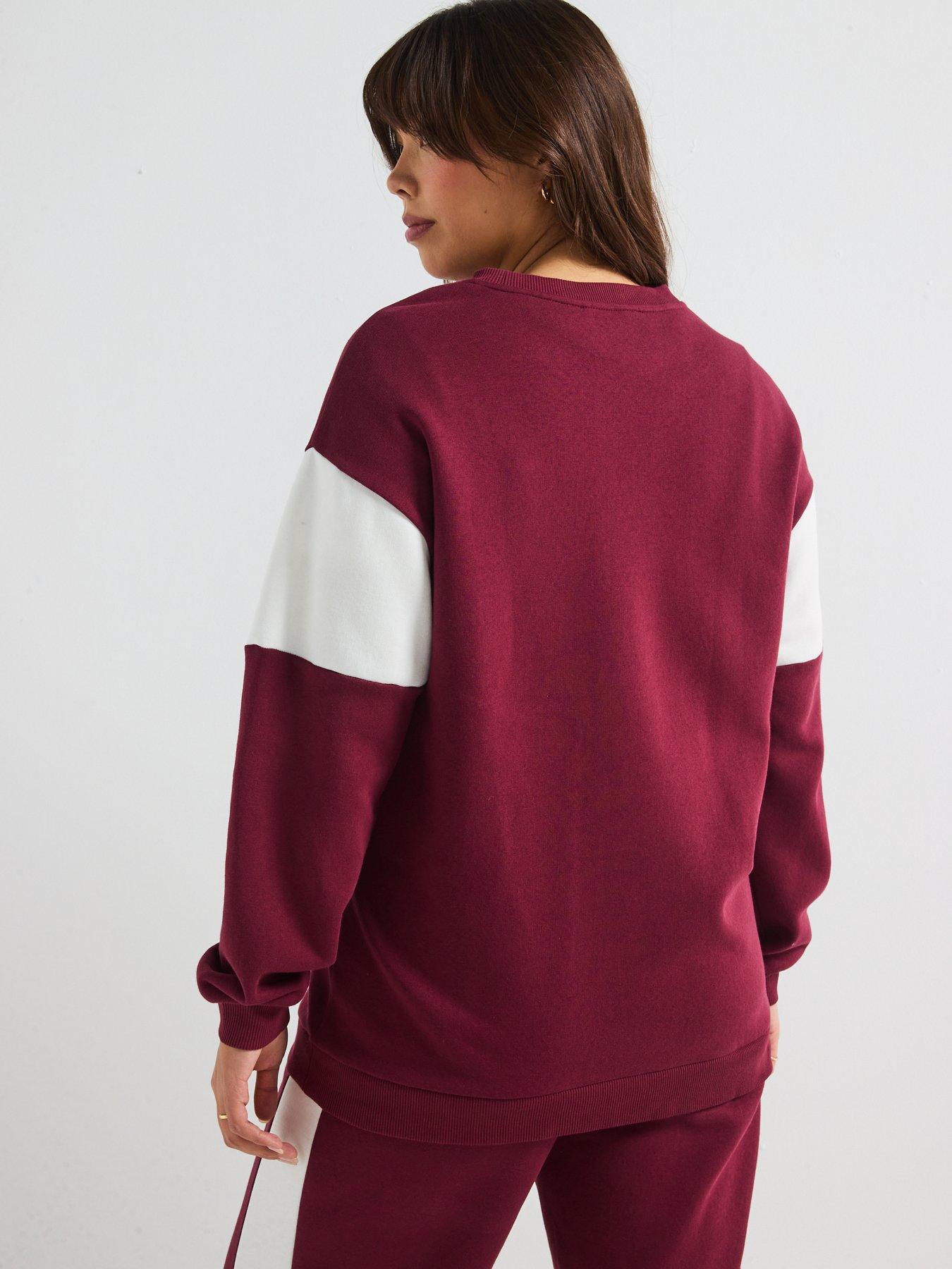  image of v-by-very-curve-colourblock-paris-sweatshirt-red