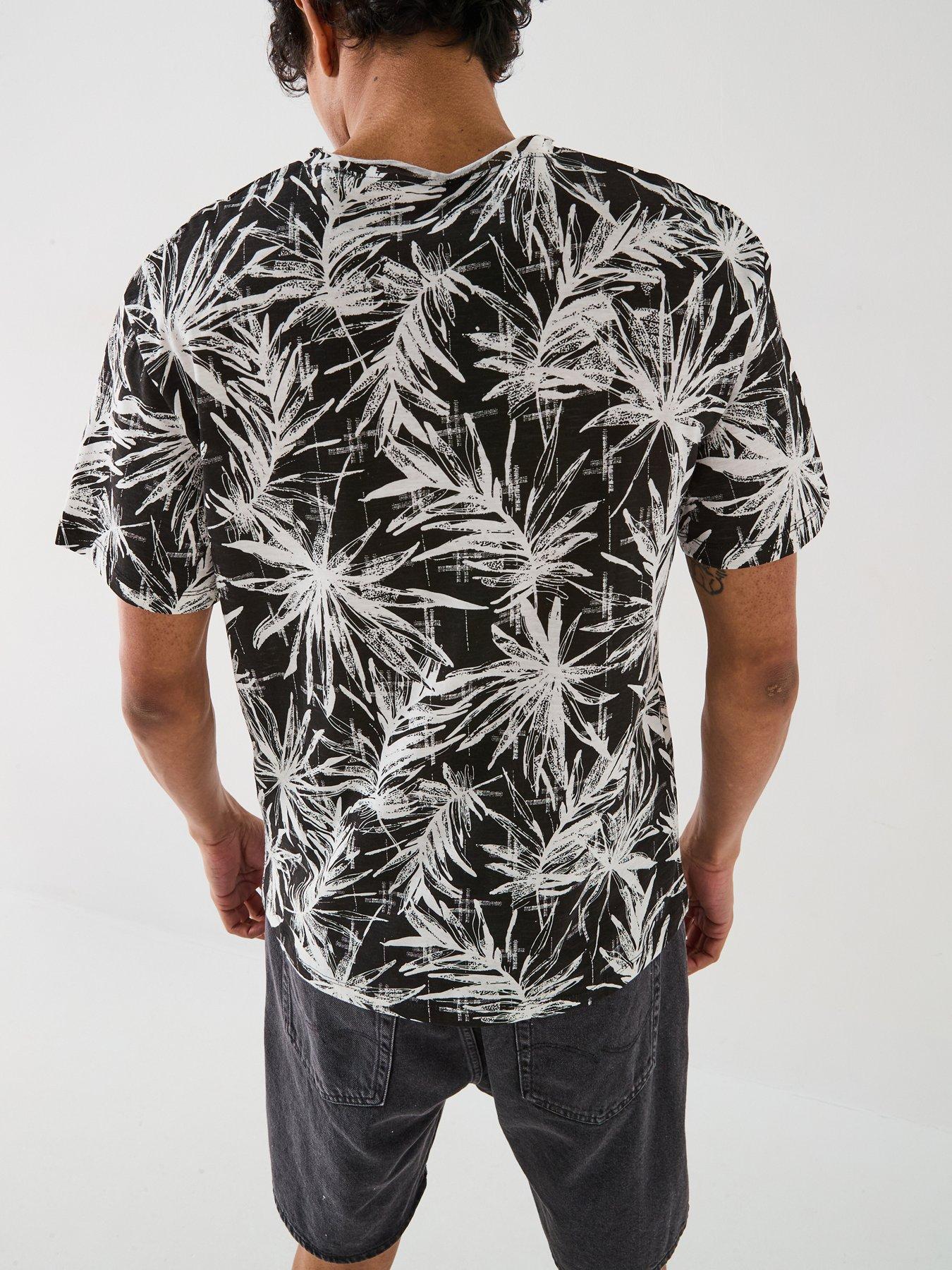  image of jack-jones-bryan-printed-t-shirt-black
