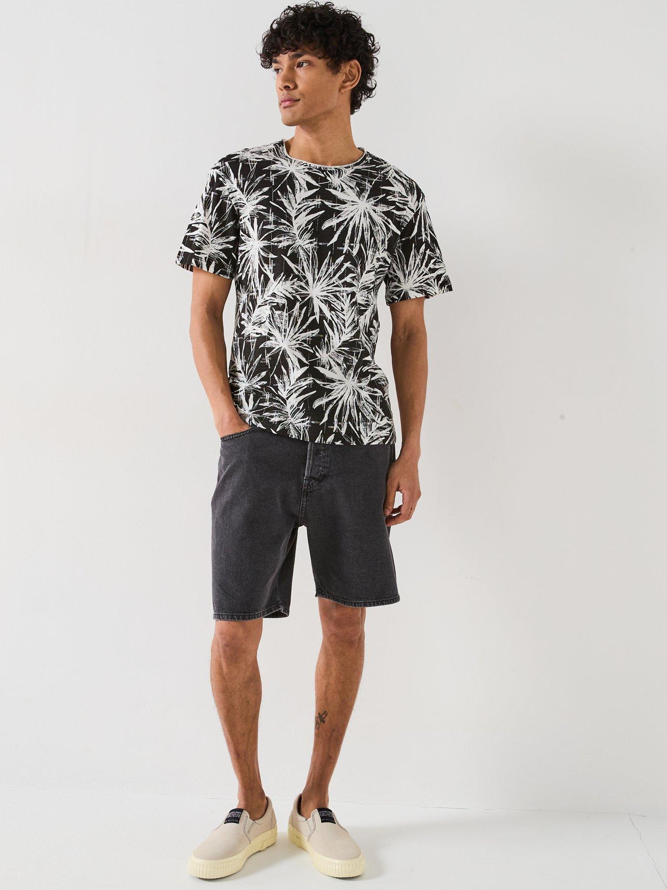  image of jack-jones-bryan-printed-t-shirt-black