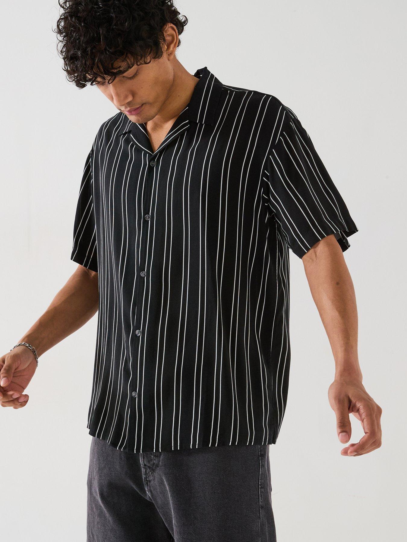Jack & Jones Jeff Stripe Resort Shirt - Black