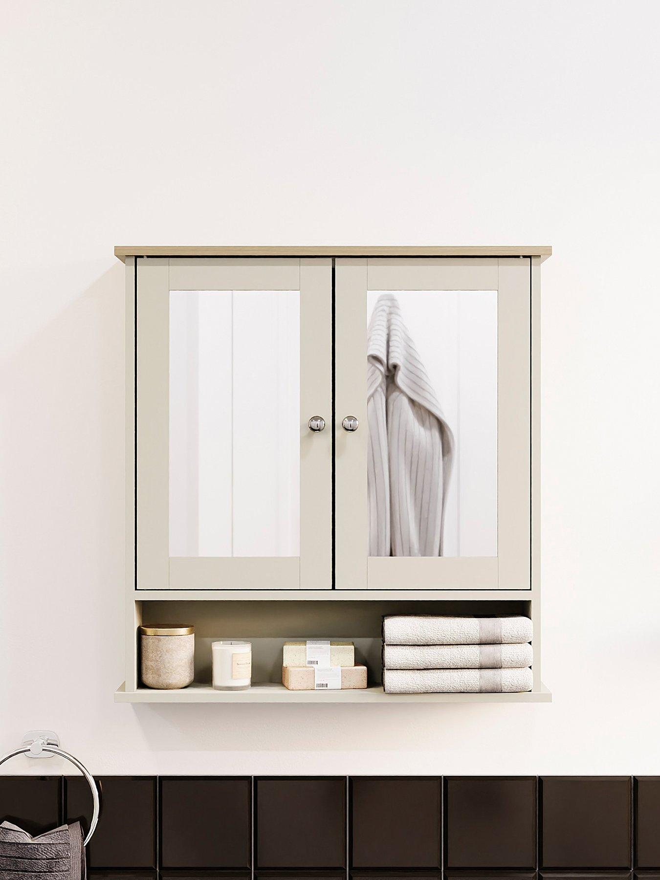 Image 1 of 7 of Bath Vida Priano 2 Door Mirrored Wall Cabinet With Shelf