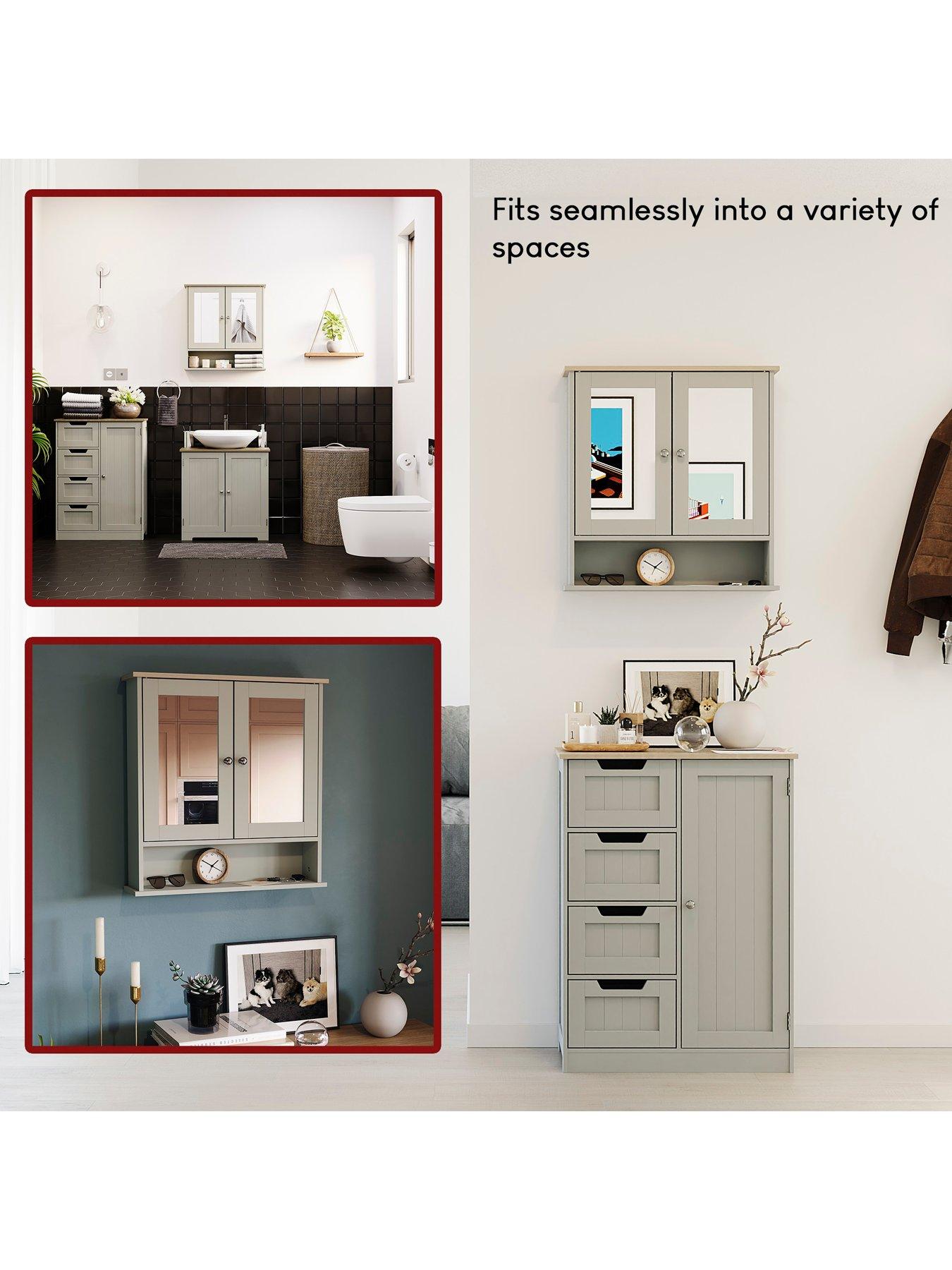 Image 4 of 7 of Bath Vida Priano 2 Door Mirrored Wall Cabinet With Shelf