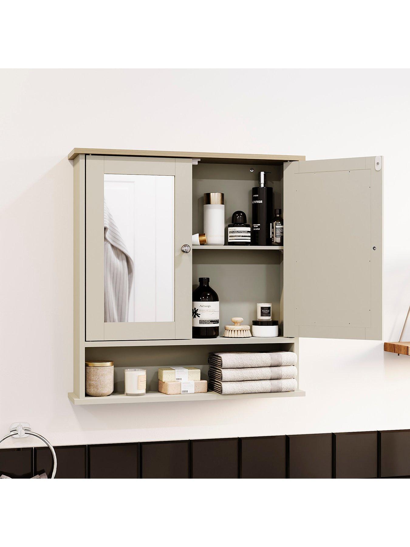 Image 6 of 7 of Bath Vida Priano 2 Door Mirrored Wall Cabinet With Shelf