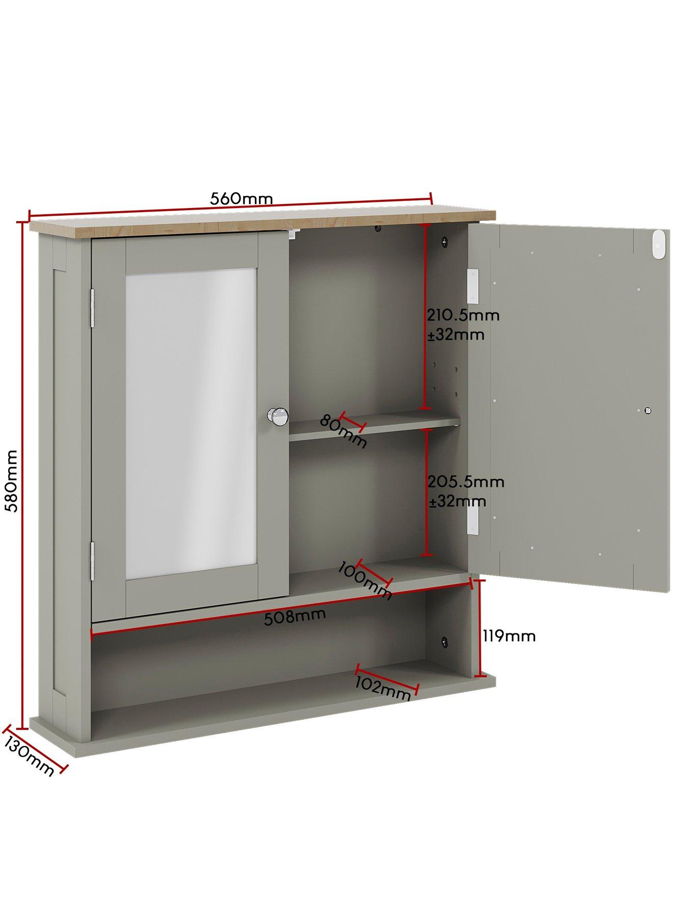 Image 7 of 7 of Bath Vida Priano 2 Door Mirrored Wall Cabinet With Shelf