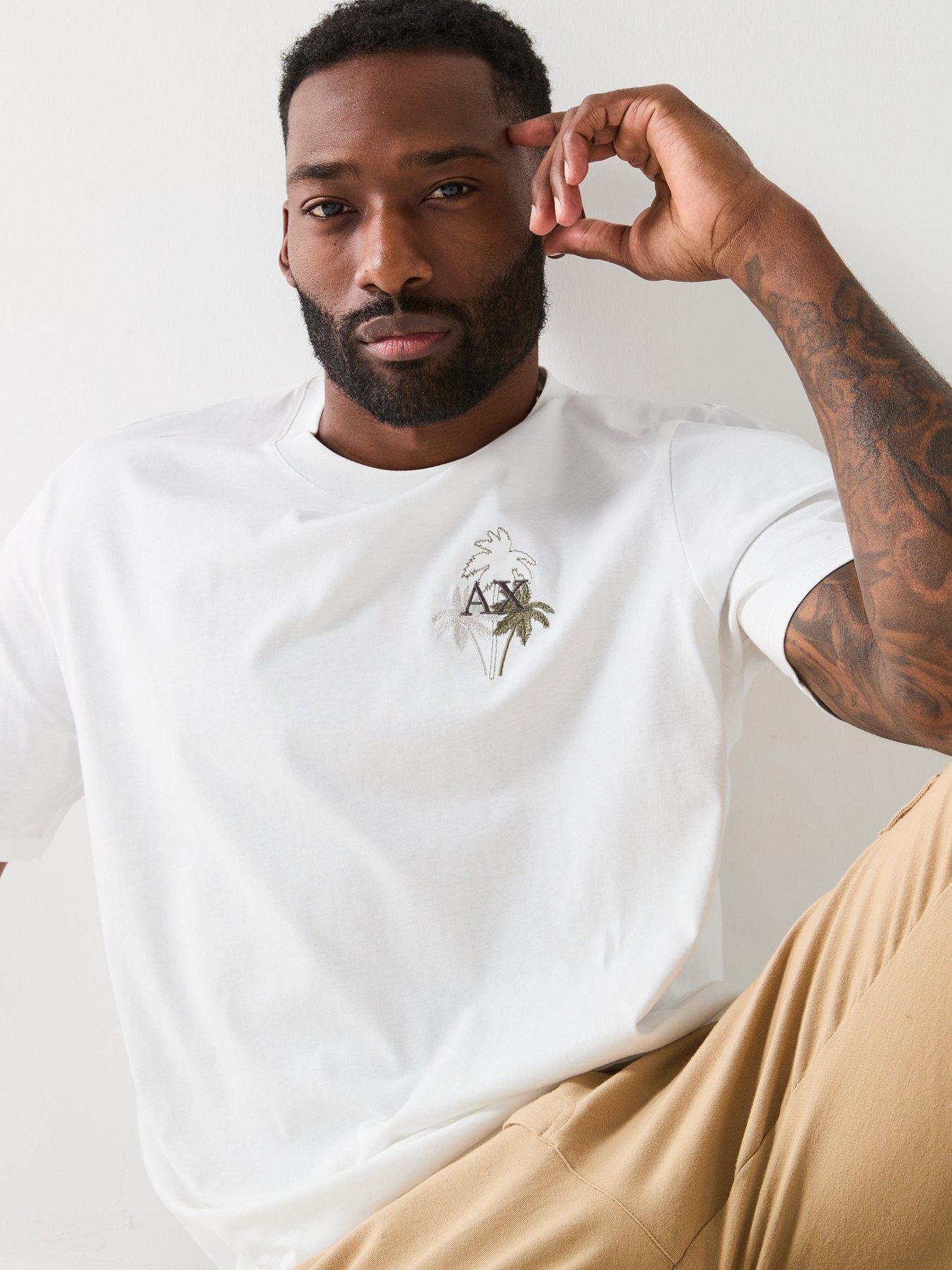  image of armani-exchange-embroidered-palm-logo-t-shirt-off-white