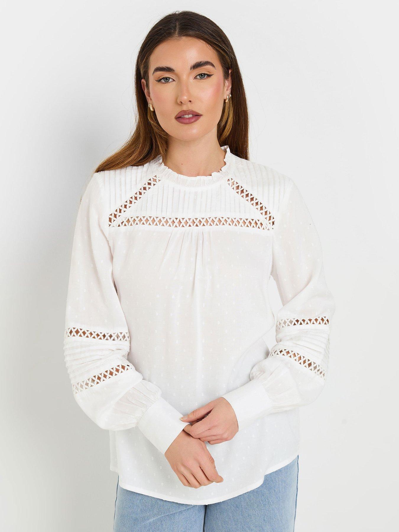 undefined Tall Lace Shorts - White