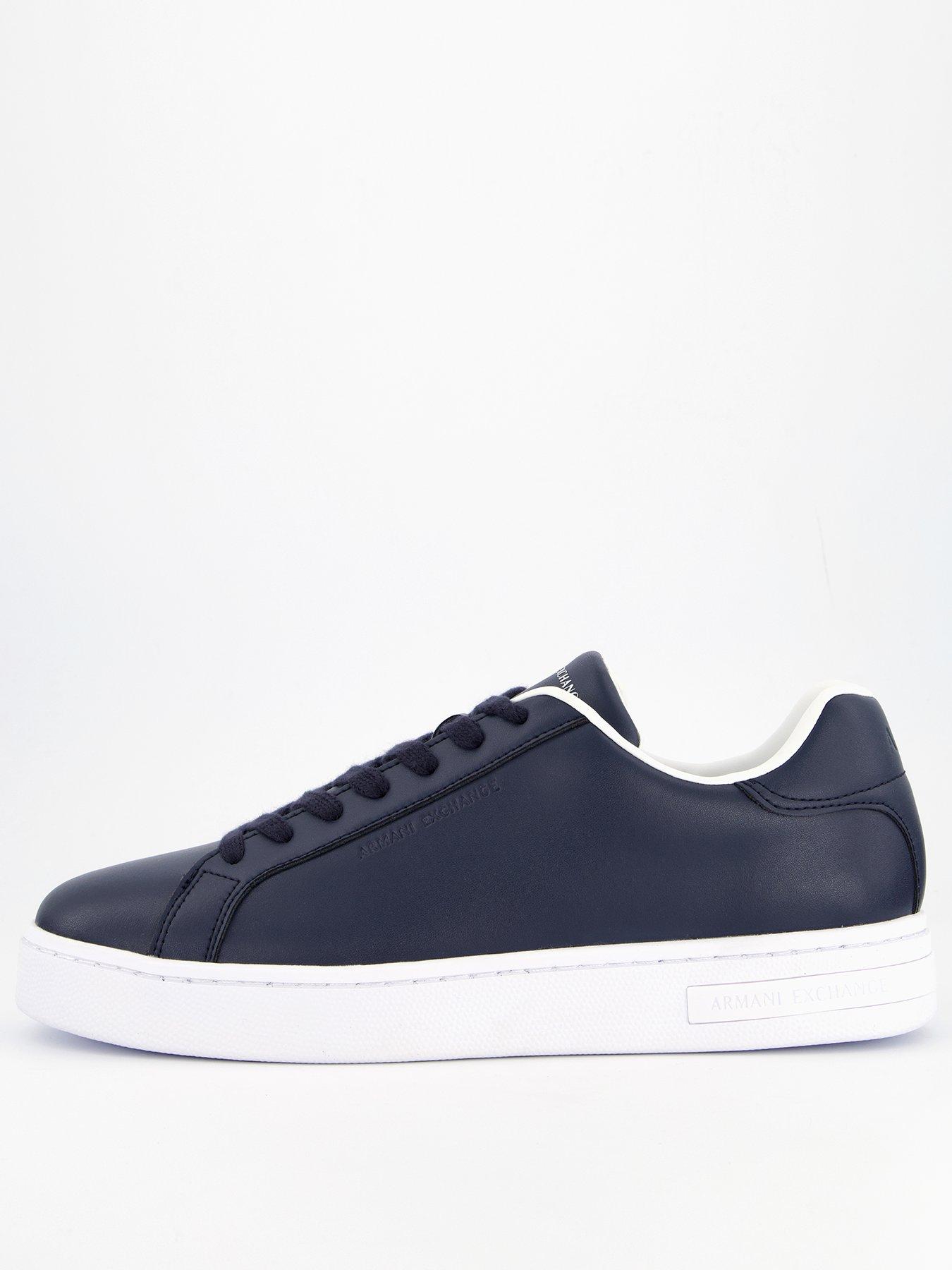 Armani Exchange Action Leather Trainers - Navy