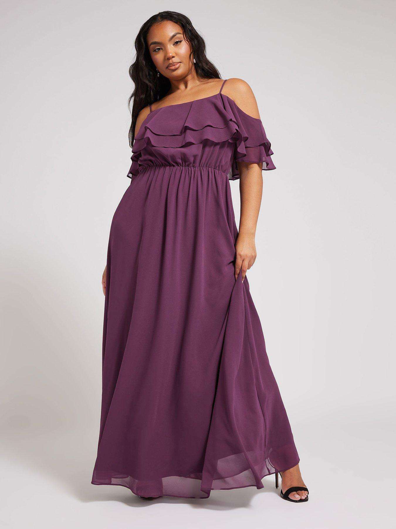 open lace back dress KIDPIK Girls Long Sleeve Purple Floral Tiered Dress, Size: 2T main image 0