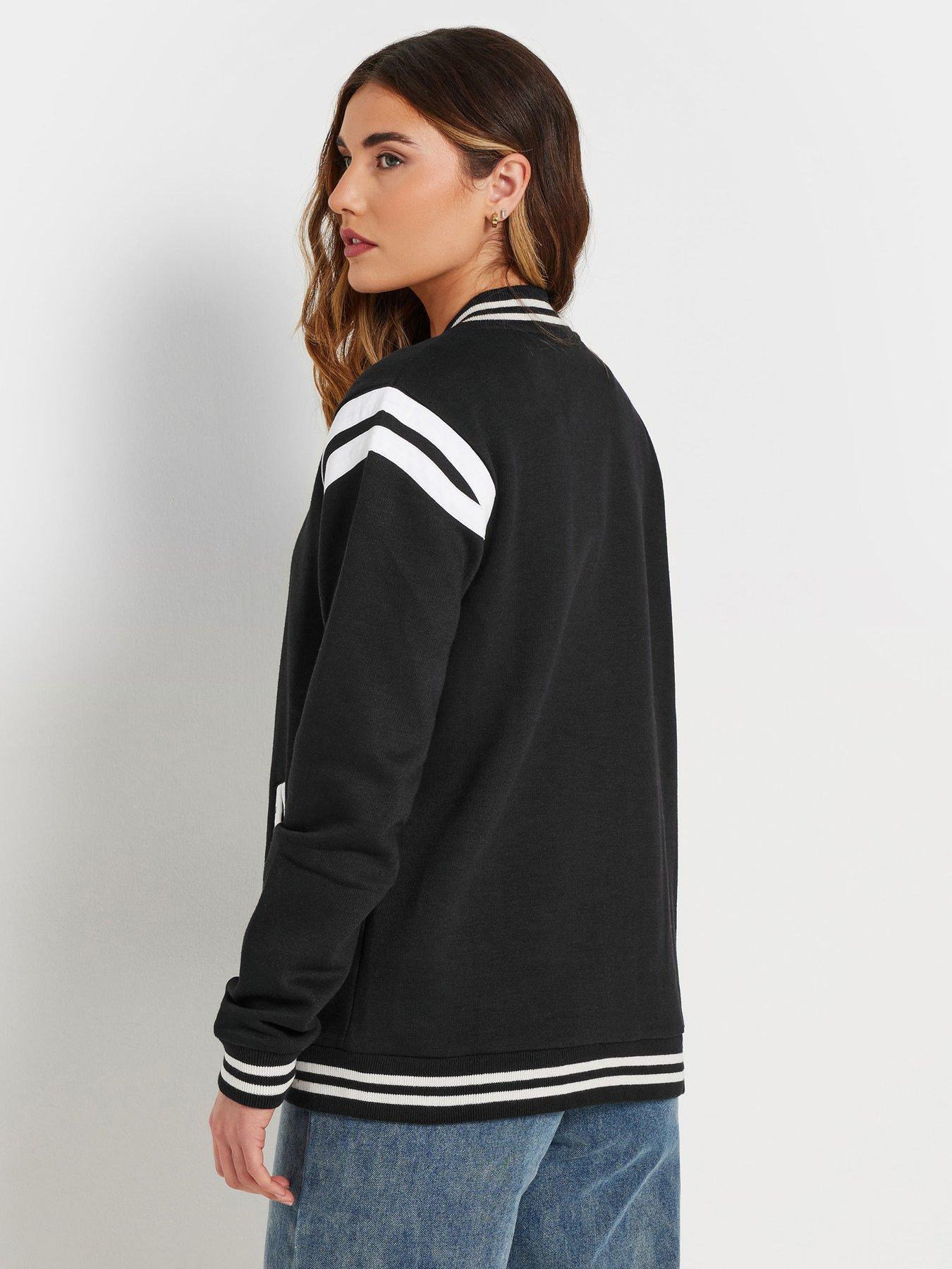 Image 2 of 4 of Long Tall Sally Tall Varsity Bomber Jacket - Black
