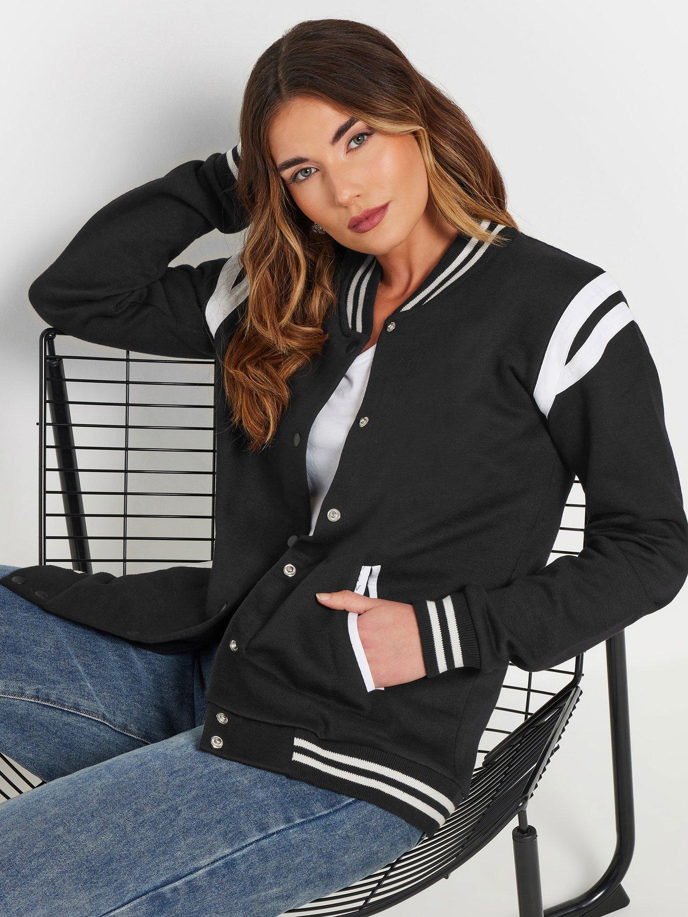Image 4 of 4 of Long Tall Sally Tall Varsity Bomber Jacket - Black