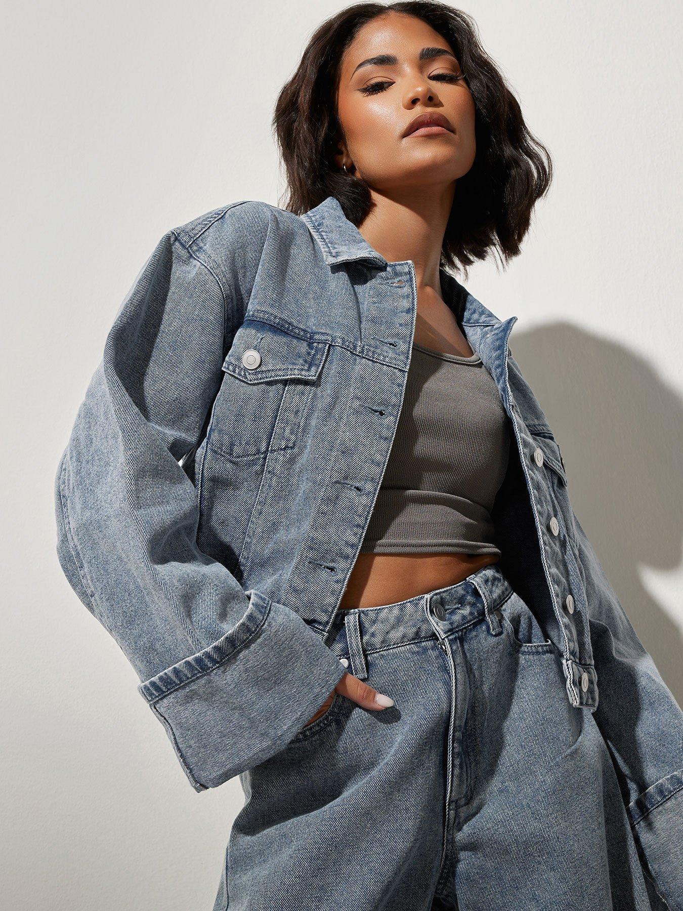 Image 1 of 4 of PixieGirl Petite Fold Over Jacket - Blue