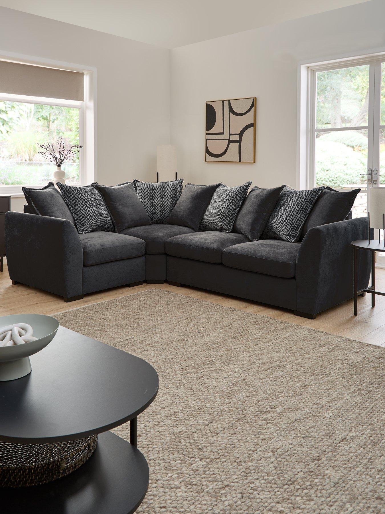The Very Collection Havana Fabric Scatterback Left Hand Double Arm Corner Group - FSC® Certified