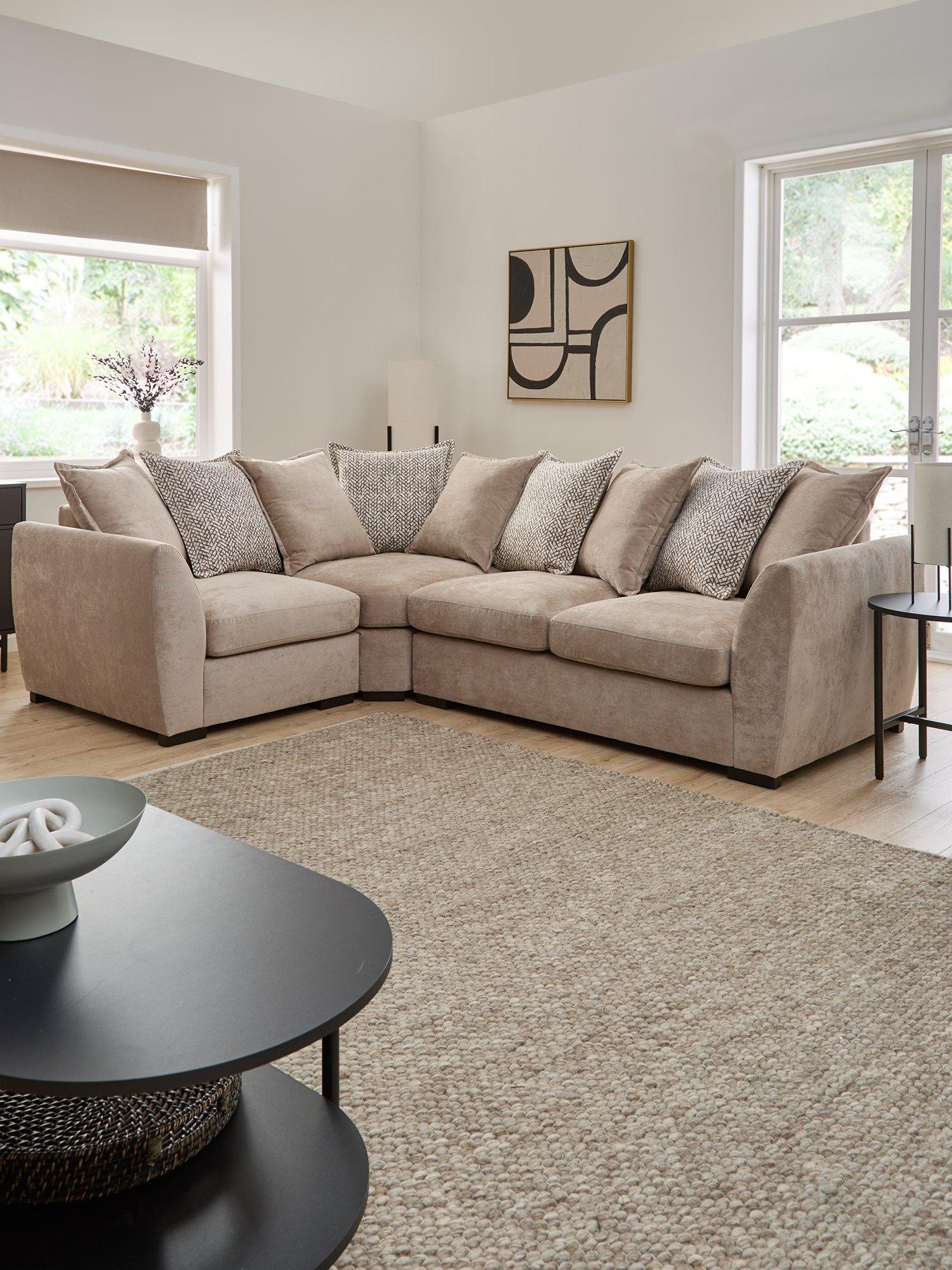 The Very Collection Havana Fabric Scatterback Left Hand Double Arm Corner Group - FSC® Certified