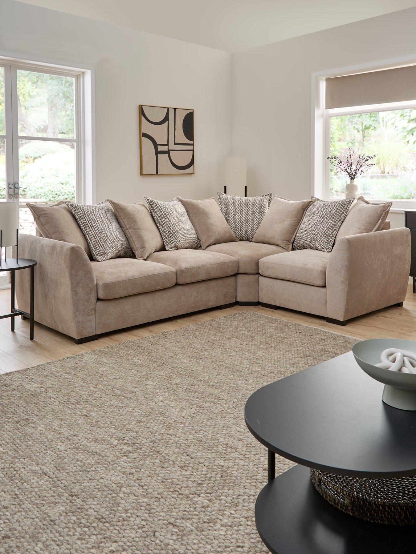 Image 1 of 7 of The Very Collection Havana Fabric Scatterback Right Hand Double Arm Corner Group - FSC&reg; Certified