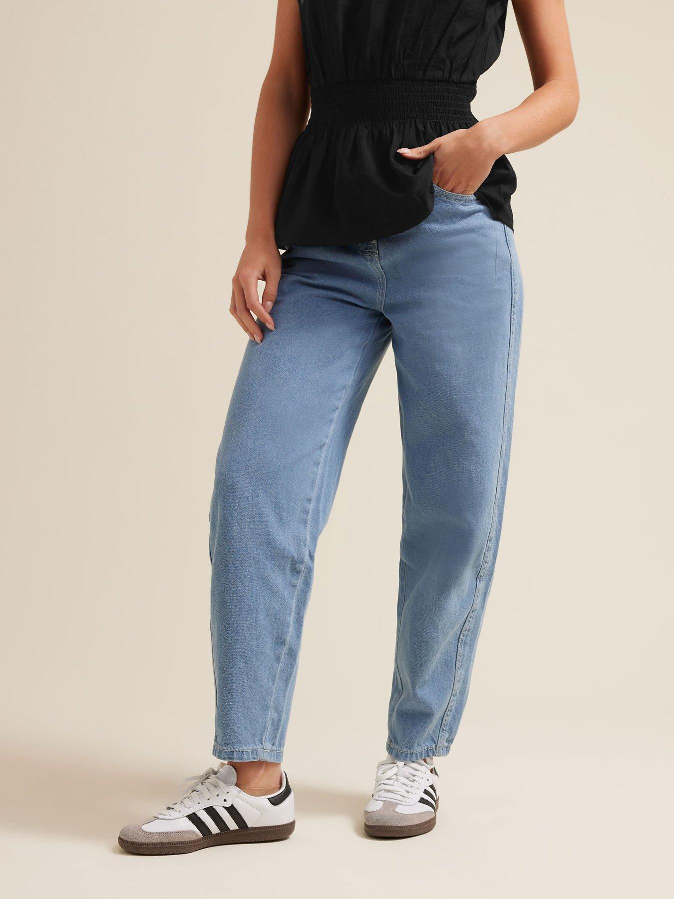 undefined Petite Barrel Leg Jeans - Blue