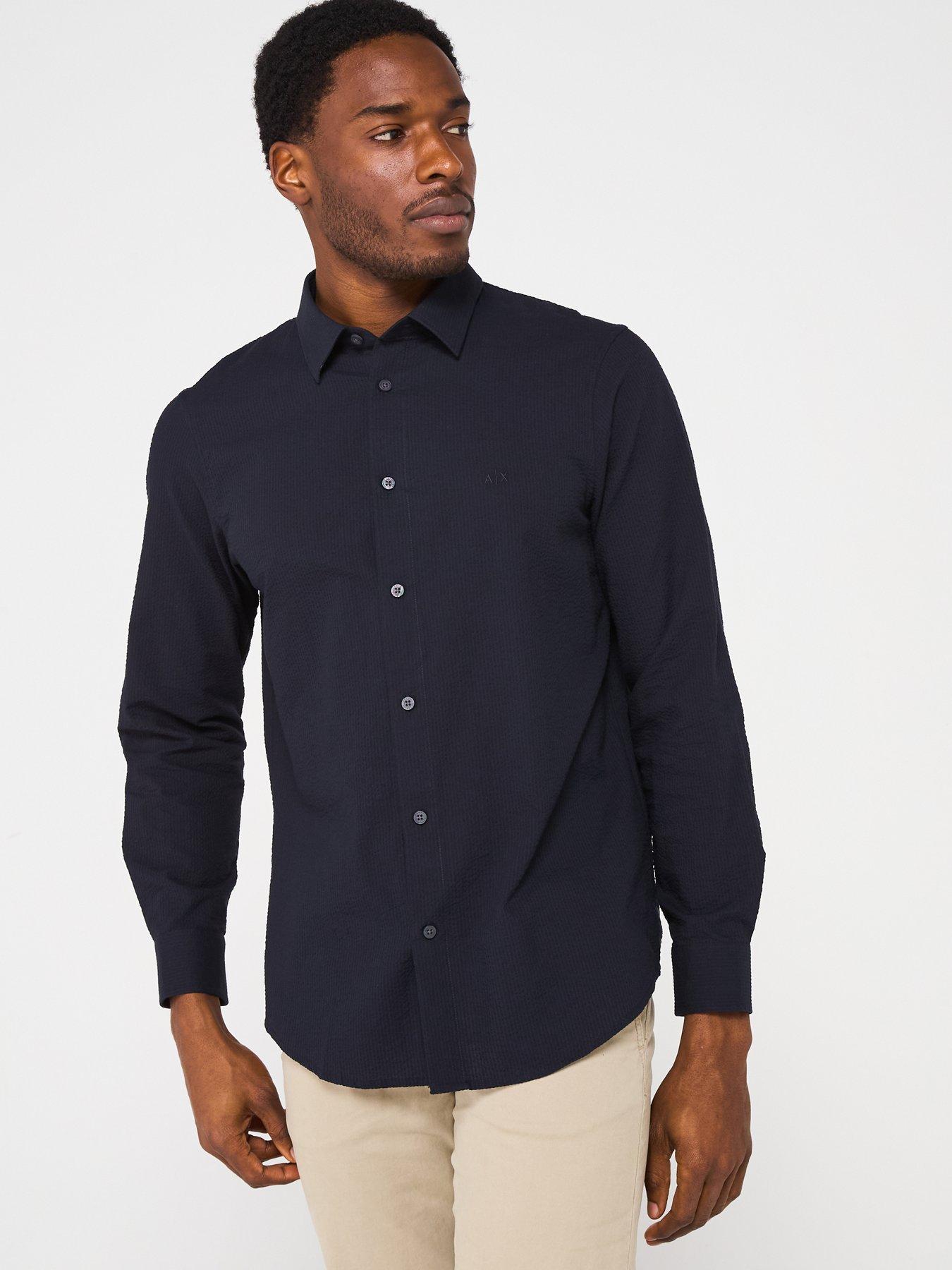armani-exchange-long-sleeve-seersucker-shirt-navy