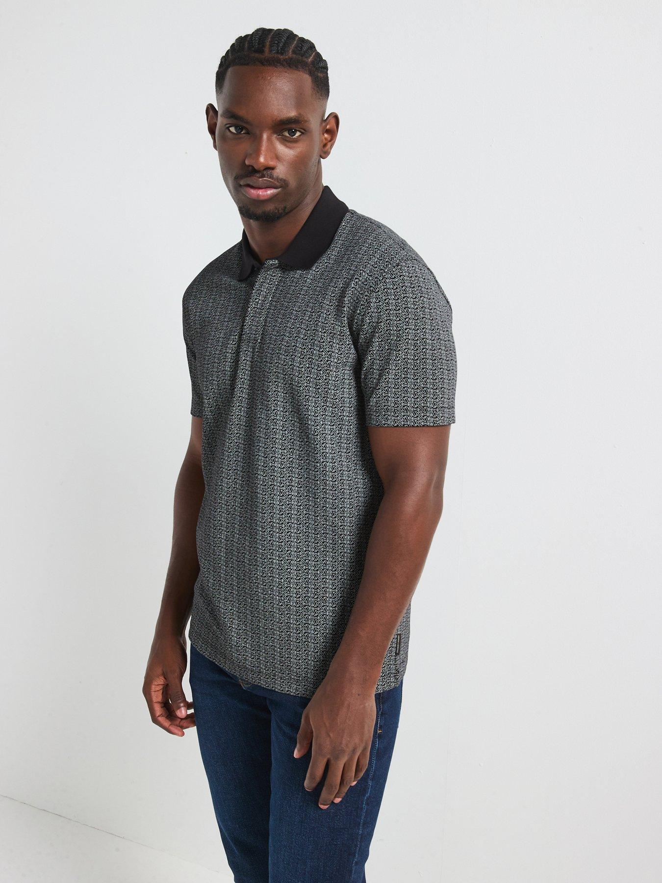 armani-exchange-ax-print-polo-shirt-black