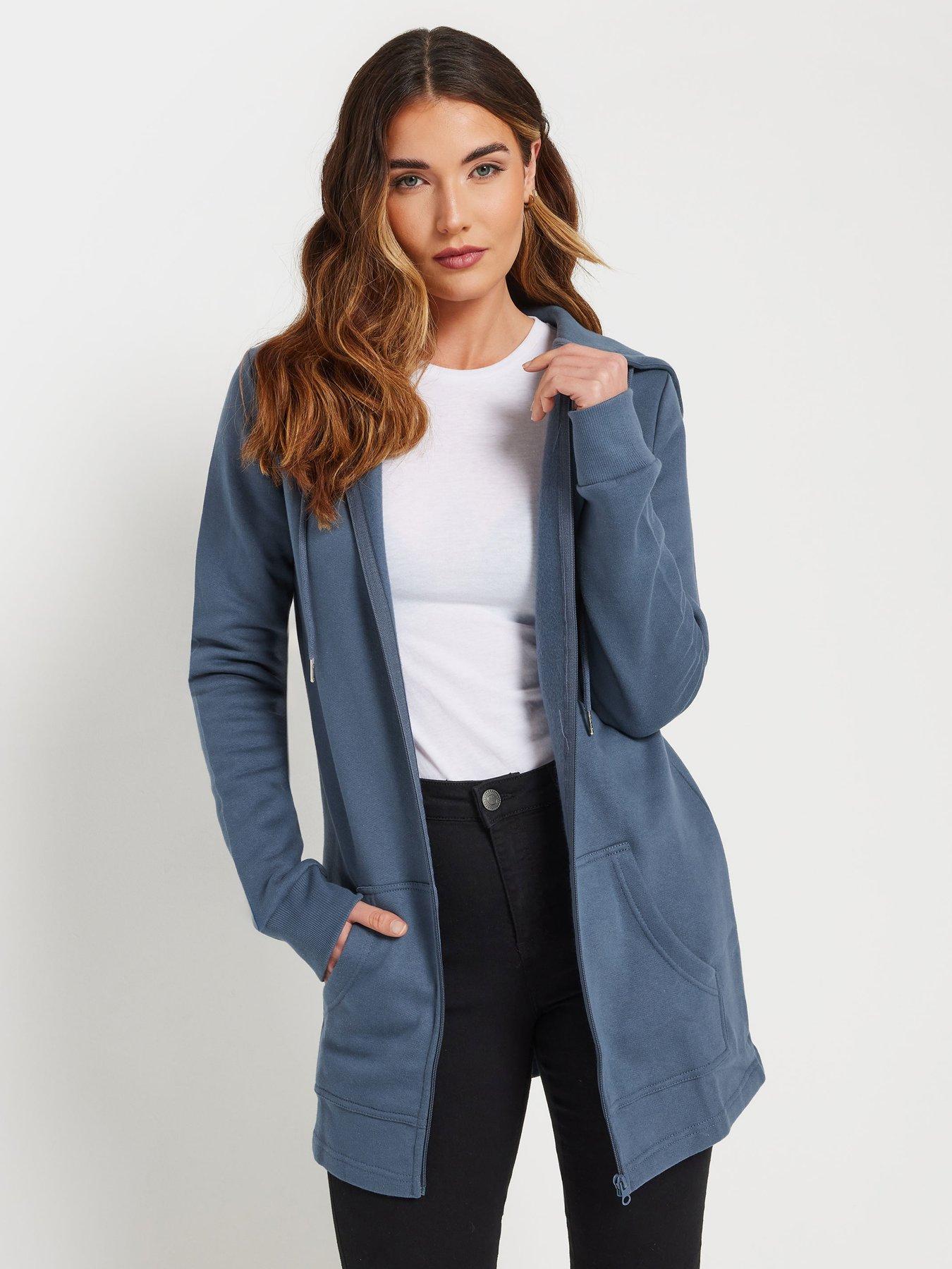  image of long-tall-sally-tall-longline-zip-thru-hoodie-blue