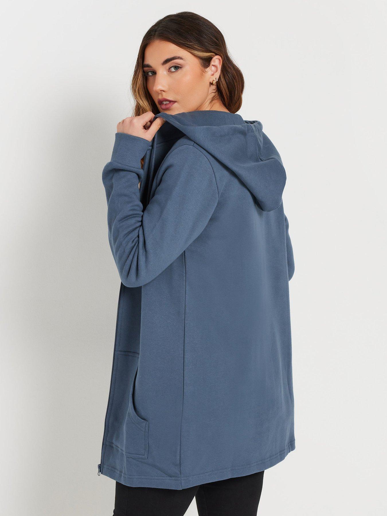  image of long-tall-sally-tall-longline-zip-thru-hoodie-blue