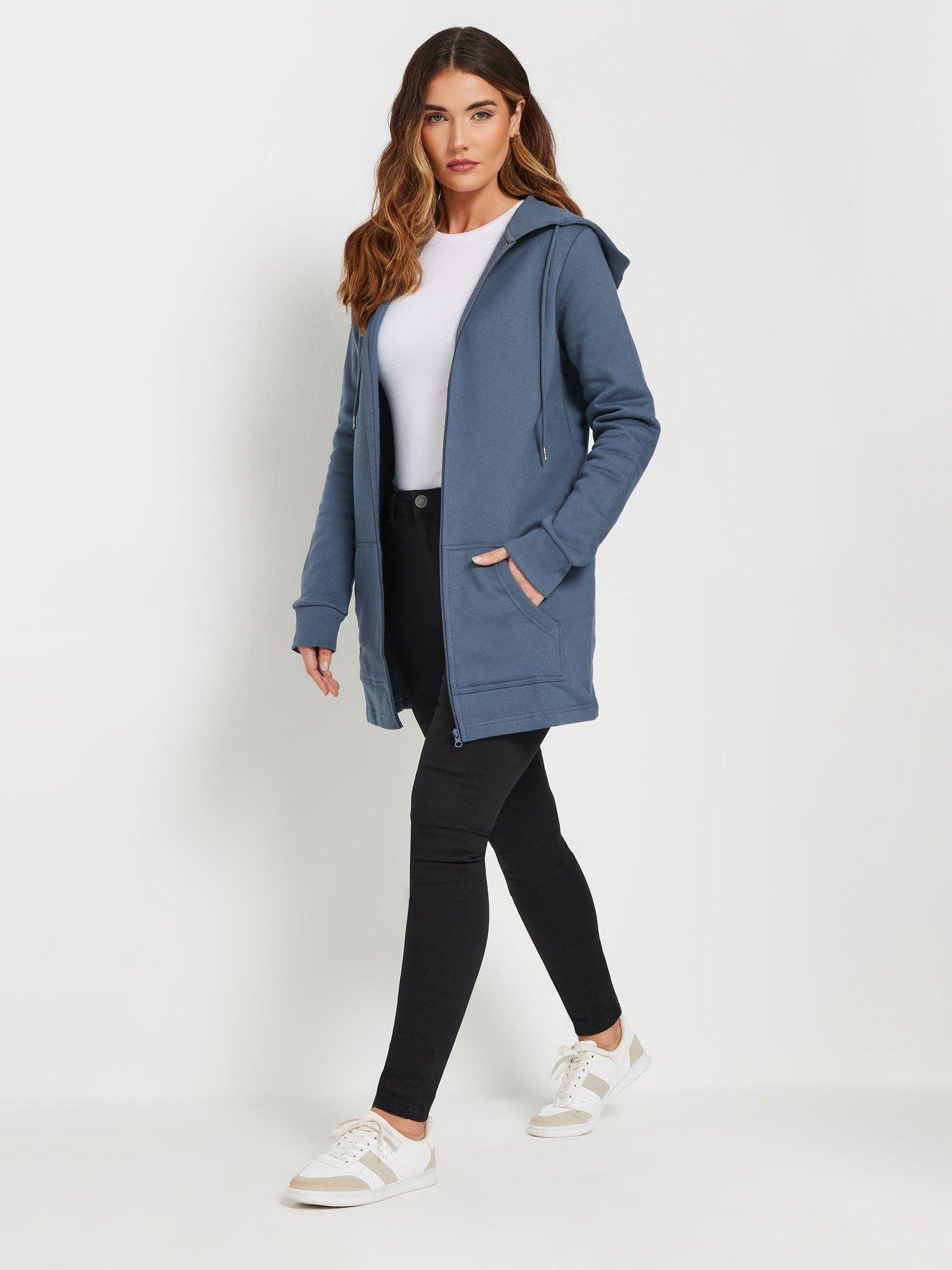  image of long-tall-sally-tall-longline-zip-thru-hoodie-blue